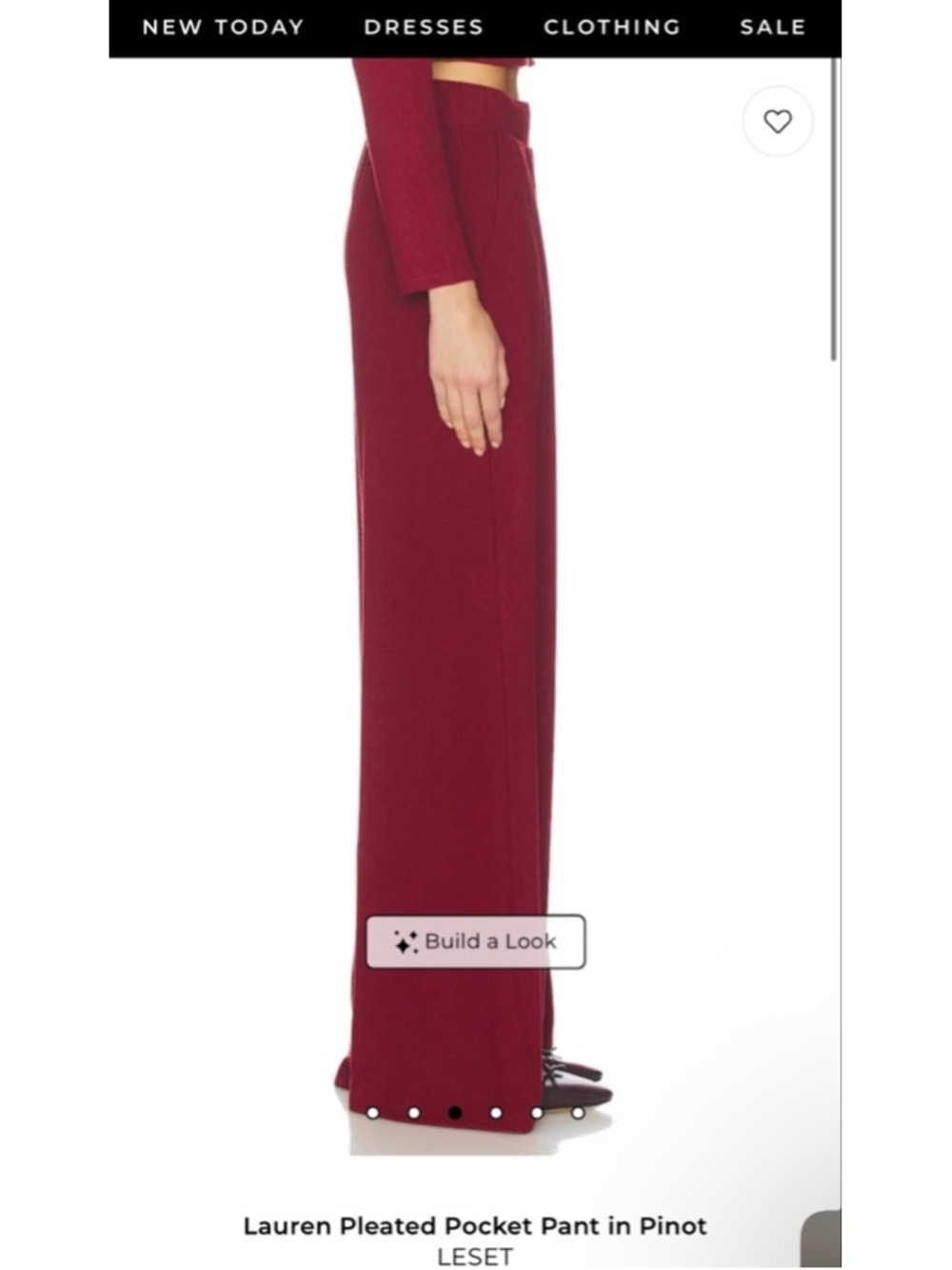LESET Wide Leg Pants in Pinot Red S - Picture 5 of 8